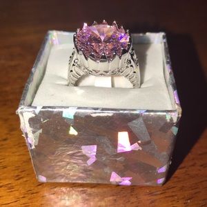 Silver Pink Sunflower Ring